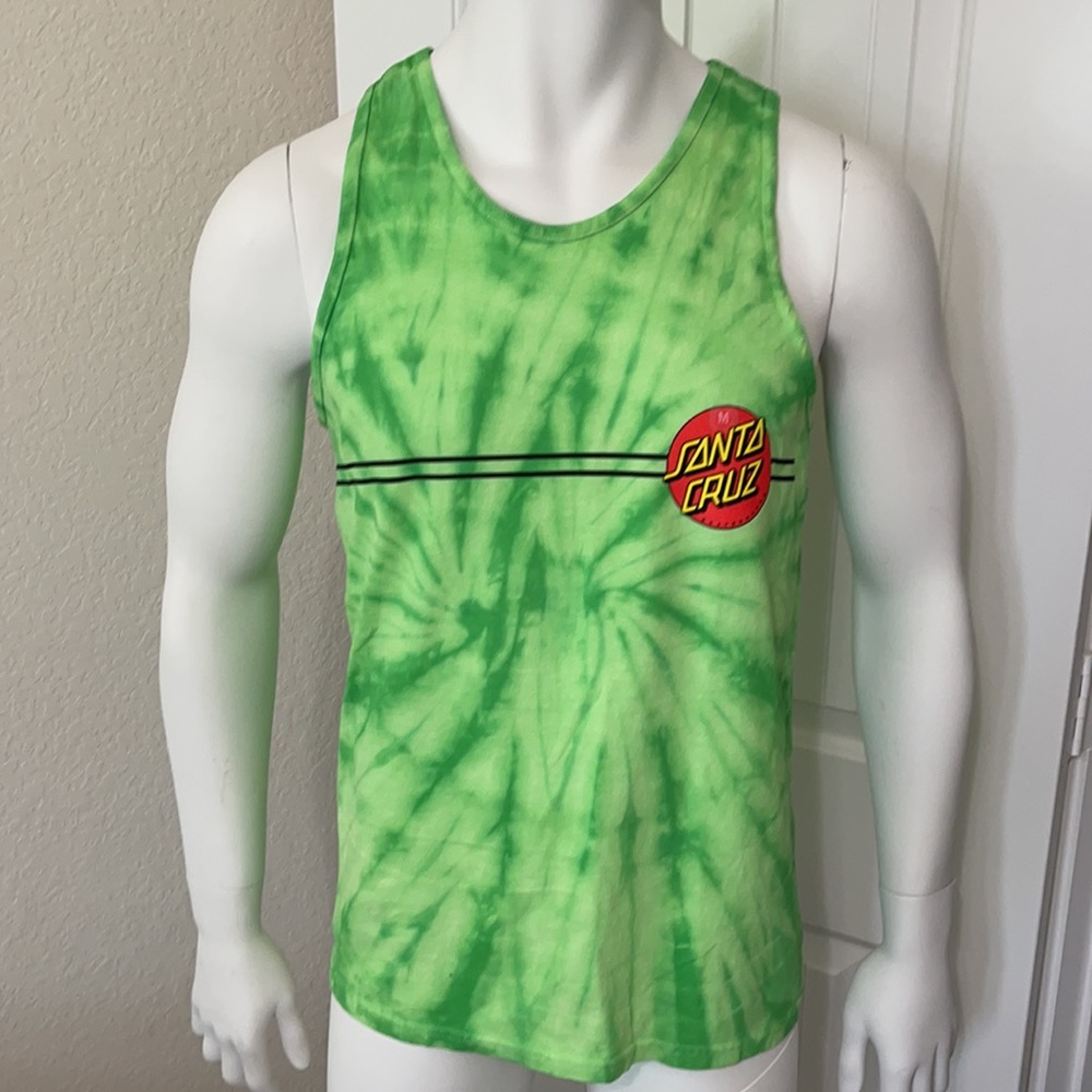 Santa Cruz Neon Green Classic Dot Tank Top